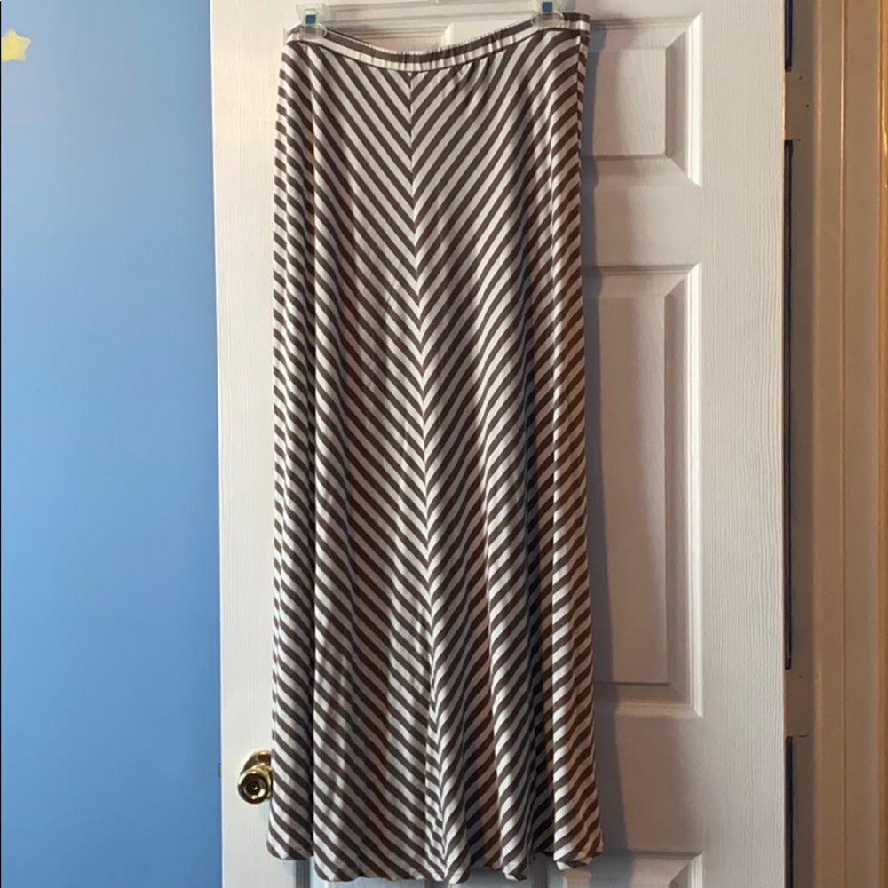 Striped Maxi Skirt by ING, 2X